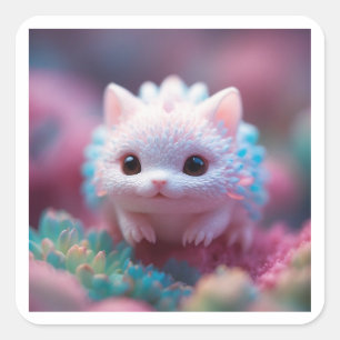 Schattig Fantasie Wezen Kawaii Magisch Huisdier  Vierkante Sticker