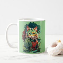 Schattig fantasiekleur spat cat ontwerp koffiemok