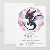 Schattig Fantasy Dragon Baby shower Kaart (Voorkant / Achterkant)