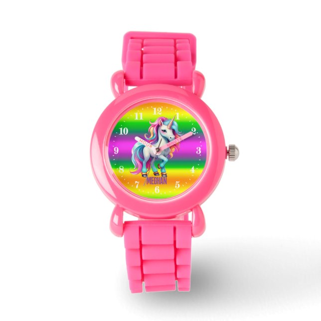schattig fantasy eenhoorn naam meisjes kind toevoe horloge (Voorkant)