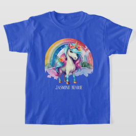 schattig fantasy eenhoorn naam toevoegen meisje t-shirt