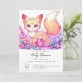 Schattig Fantasy Fox Baby shower Kaart (Staand voorkant)
