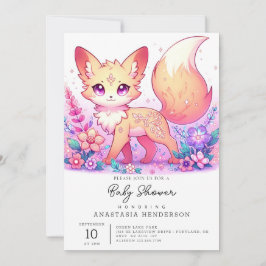 Schattig Fantasy Fox Baby shower Kaart