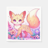 Schattig Fantasy Fox Baby shower Servet (Voorkant)