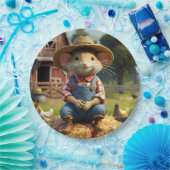 Schattig Farmer Mouse Paper Party Bord (Feest)