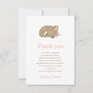 Schattig Fawn Baby shower dank u Bedankkaart