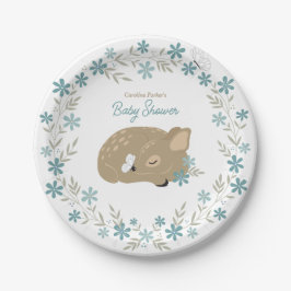 Schattig Fawn Baby shower Papieren Bordje
