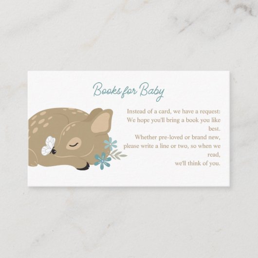 Schattig Fawn Boy Baby shower Informatiekaartje (Voorkant)