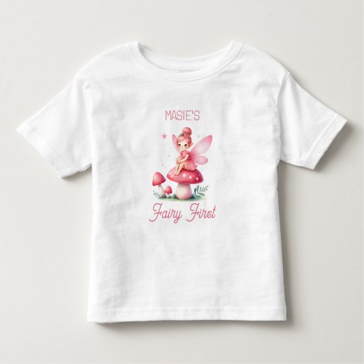 Schattig 'Fee eerst' Eerste verjaardag mijlpaal Kinder Shirts (Voorkant)