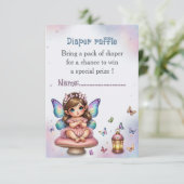 Schattig fee luierspel informatiekaartje (Staand voorkant)