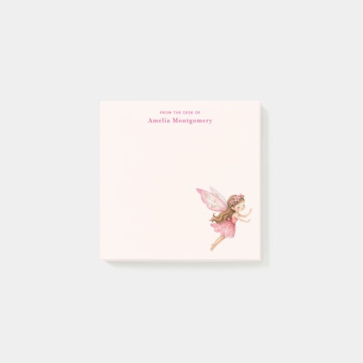 Schattig fee meisje in roze jurk Fantasievol Post-it® Notes (Voorkant)