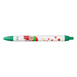 Schattig fee met liefdeshartjes op witte achtergro zwarte inkt pen
