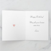 Schattig feeëmeisje met bloem op lichtblauwe verja kaart (Binnen)