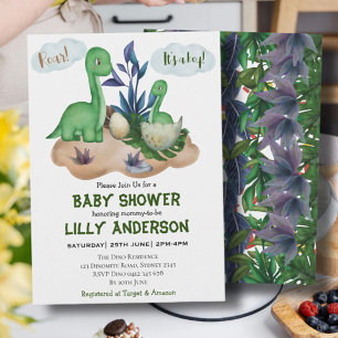 Schattig feest van Dinosauriërs! Rij! Baby Shower Kaart