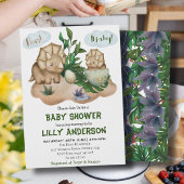 Schattig feest van Dinosauriërs! Rij! Baby Shower Kaart