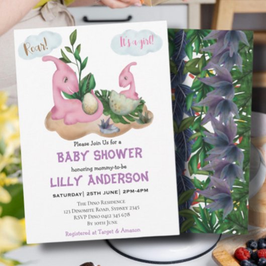 Schattig feest van Dinosauriërs! Rij! Baby Shower Kaart