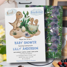 Schattig feest van Dinosauriërs! Rij! Baby Shower Kaart