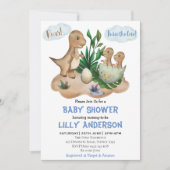 Schattig feest van Dinosauriërs! Rij! Baby Shower Kaart (Voorkant)