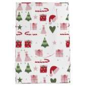 Schattig feestelijk bewerkbaar Prettig Kerstfeest Medium Cadeauzakje (Achterkant)