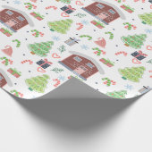 Schattig feestelijk kerstpatroon cadeaupapier (Hoek)