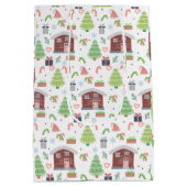 Schattig feestelijk kerstpatroon medium cadeauzakje (Achterkant)