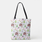Schattig feestelijk kerstpatroon tote bag (Achterkant)