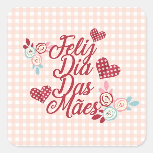 Schattig Feliz Dia Das Mães | STICKER (Voorkant)
