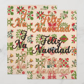 Schattig feliz navidad kerst feestdagenkaart (Voorkant / Achterkant)