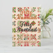 Schattig feliz navidad kerst feestdagenkaart (Staand voorkant)