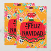 Schattig feliz navidad kerst feestdagenkaart (Voorkant / Achterkant)