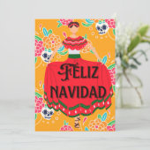 Schattig feliz navidad kerst feestdagenkaart (Staand voorkant)