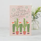 Schattig feliz navidad kerst feestdagenkaart (Staand voorkant)