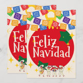 Schattig feliz navidad kerst feestdagenkaart (Voorkant / Achterkant)