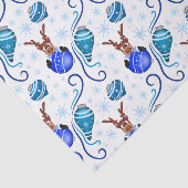 Schattig Festief Blauw Kerstrendier Tissuepapier (Detail)