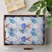 Schattig Festief Blauw Kerstrendier Tissuepapier (Geschenk)