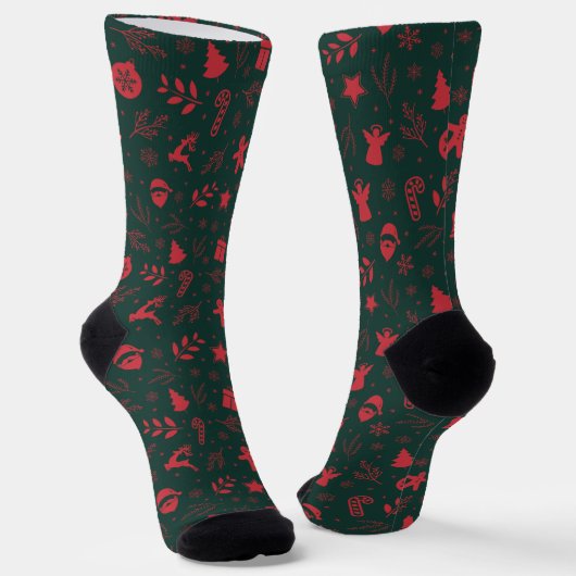Schattig Festief Kerstfeest Sokken (Gebogen)