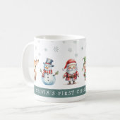 Schattig Festief Kinderen 1e Kerstmis Koffiemok (Voorkant links)