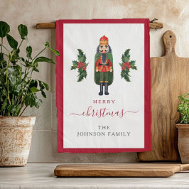 Schattig Festieve Notenkraker Prettig Kerstfeest  Theedoek