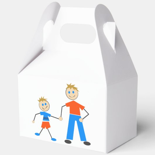 Schattig figuur en Son Stick figuur voorkeur dozen Bedankdoosjes (Voorkant)