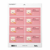 Schattig, fijne Kerstmis Decoratie Etiket (Full Sheet)