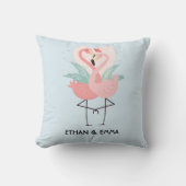 Schattig Flamingo Koppel Persoonlijke Valentijnsda Kussen (Voorkant)