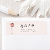 Schattig Flamingo Retouradres Etiket (Insitu)