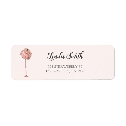 Schattig Flamingo Retouradres Etiket (Voorkant)