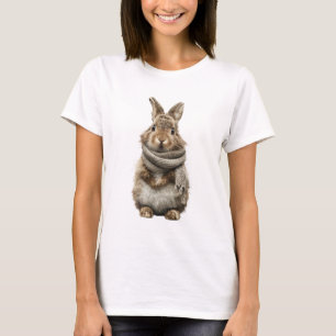 Schattig Fluffy Konijn met een Gezellige Gebreide T-shirt