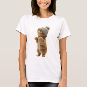 Schattig Fluffy Lichtbruine Kittens in een Gebreid T-shirt