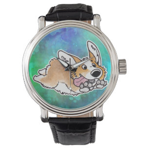 Schattig Flying Corgi Horloge