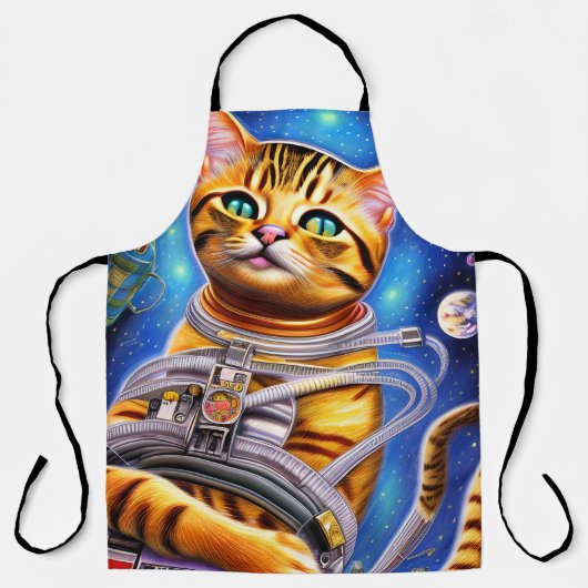 Schattig fonauturistisch kat schort (Voorkant)