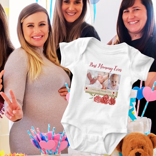Schattig Fotocollage Beste Moeder Ooit eerste Moed Romper