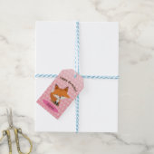 Schattig Fox Happy Birthday Gift Label Cadeaulabel (Met Touw)