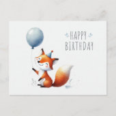 Schattig Fox met Balloon Verjaardag Kaart (Voorkant)
